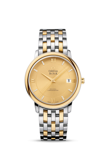 Omega De Ville Prestige Co-Axial 36.8 Stainless Steel / Yellow Gold / Champagne / Bracelet